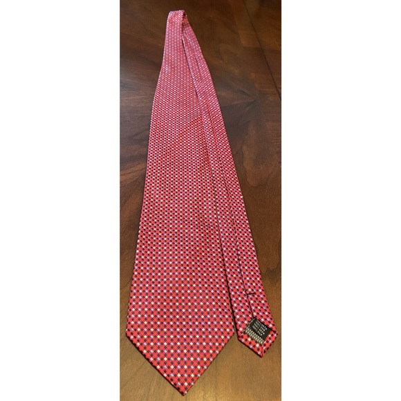 Alexander Julian Colours Hand Made Red Blue Silk Men’s Neck Tie Made In China - Picture 3 of 9